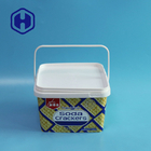 Kosong Snack Biscuit 3L Kemasan Kotak Plastik Persegi Dengan Tutup Pegangan