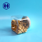 Bpa Free 1000ml Short Grip PET Square Plastic Jar Dengan Tutup Aluminium