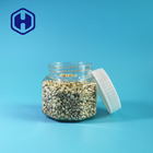 Kecil Heksagonal 190ml Stoples Makanan Plastik Kosong Dengan Tutup Permen Kacang Kacang Beras Kacang Kemasan