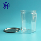 Hexagonal 520ml Bpa Free Easy Open PET Empty Plastic Can Untuk Kemasan Makanan Massal