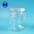 Stackable Mason PET Square Clear Plastic Grip Jars Dengan Round Lids Cookie Food Packing