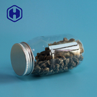 Clear Round Sweet Salt Nuts Leak Proof Plastic Jar 400ml Tinggi 125mm