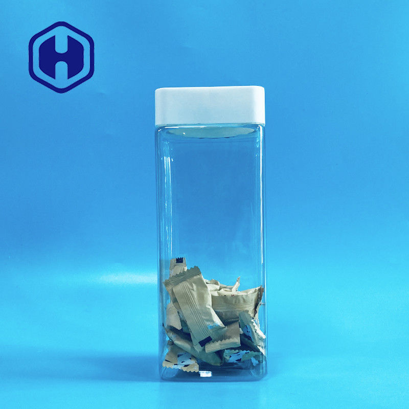 1140ml Stoples Plastik Persegi Screw Top Sweets Bars Food Grade Dengan Liner Leak Proof