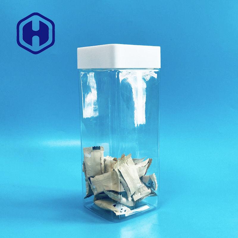 1140ml Stoples Plastik Persegi Screw Top Sweets Bars Food Grade Dengan Liner Leak Proof