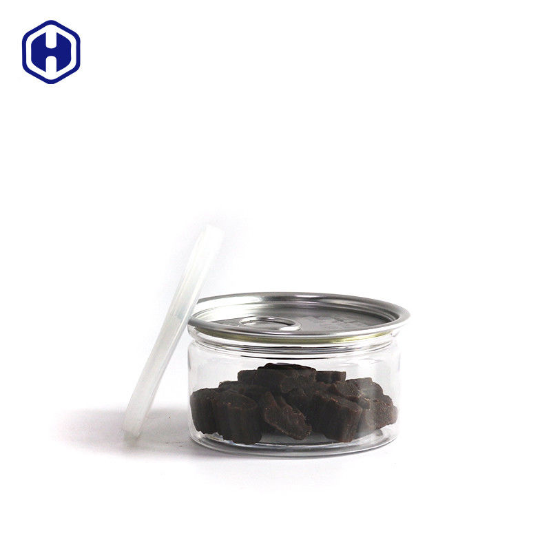 Airtight Leak Proof Transparan Pet Mudah Buka Kaleng Plastik / Pet Mudah Buka Kaleng Untuk Saus