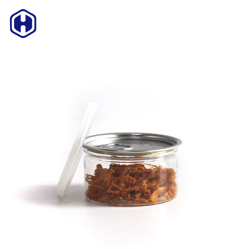 Airtight Leak Proof Transparan Pet Mudah Buka Kaleng Plastik / Pet Mudah Buka Kaleng Untuk Saus