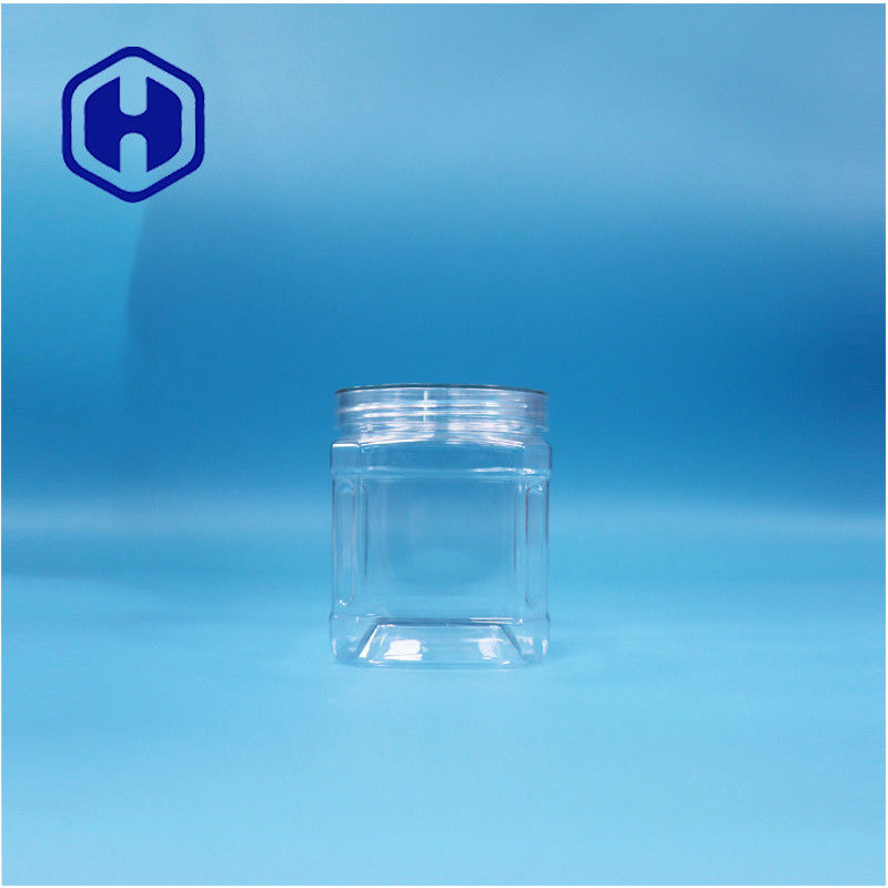 Permukaan PET Plastik Makanan Kacang Gula Permen Karet Permen karet Kue Oat Twist Jar