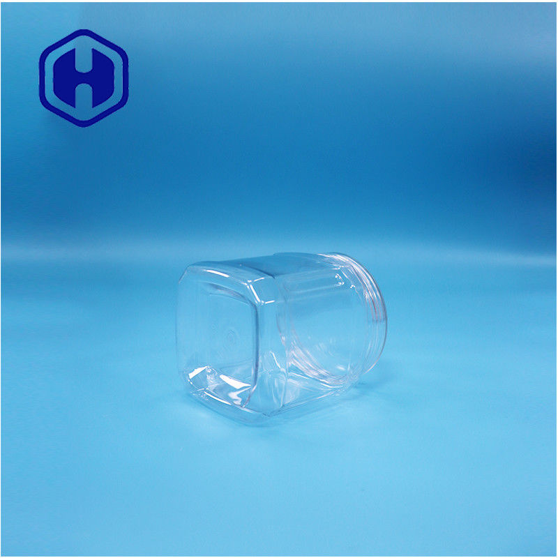 Permukaan PET Plastik Makanan Kacang Gula Permen Karet Permen karet Kue Oat Twist Jar