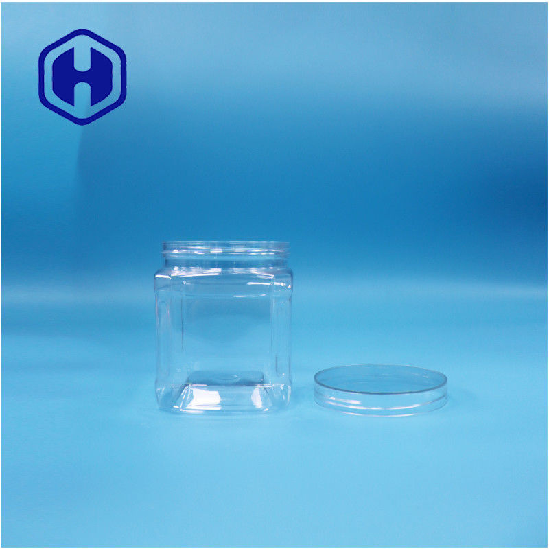 Permukaan PET Plastik Makanan Kacang Gula Permen Karet Permen karet Kue Oat Twist Jar