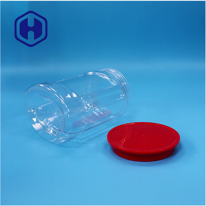 Bentuk oval bening kacang plastik permen kue lada makanan bayi Jar sekrup tutup atas