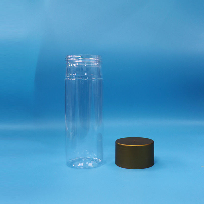 Kue plastik PET bening Permen Makanan Bayi Silinder Tinggi Botol Makanan Bulat Tutup Sekrup