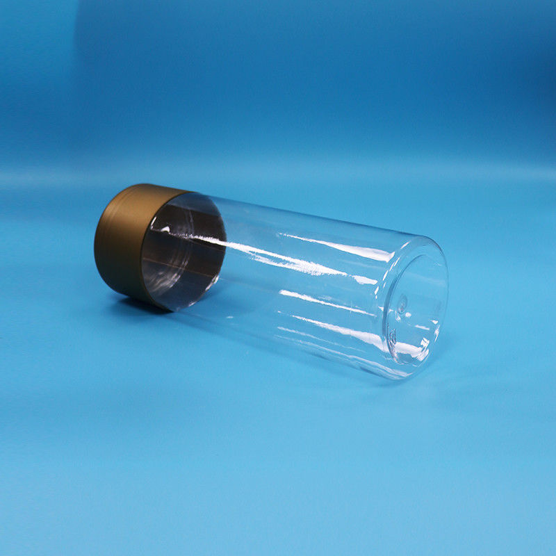 Kue plastik PET bening Permen Makanan Bayi Silinder Tinggi Botol Makanan Bulat Tutup Sekrup