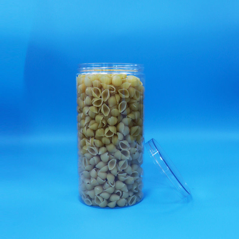 Makanan Kelas Jelas PET Silinder Bulat Plastik Permen Kue Jar Makanan Sekrup Cap Jelas