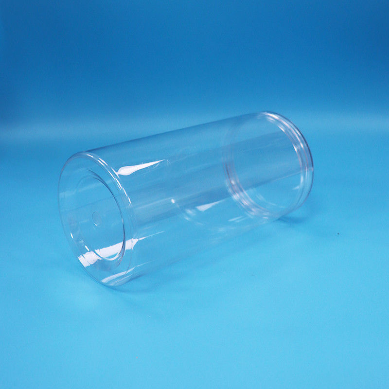 PET bening Silinder Bulat Makanan Grade Plastik Permen Keks Makanan Botol Sekrup bening Tutup