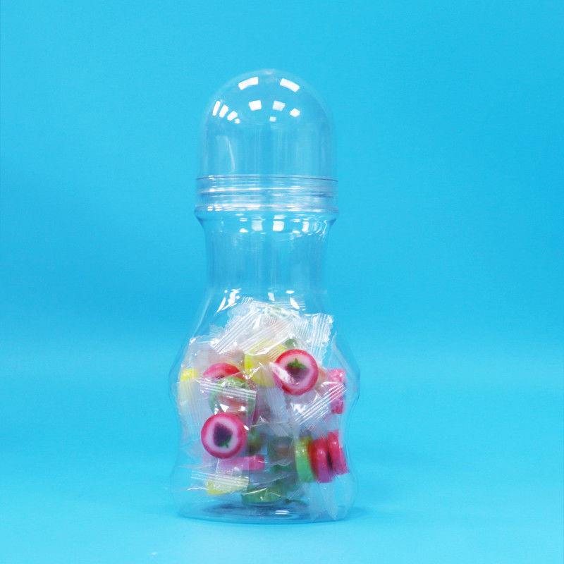 Desain Bentuk Baru Makanan Anak Hard Candy Screw Tutup Jelas Plastik PET Food Grade Jar