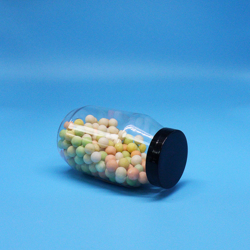 Kue Candy Nut Kualitas Tinggi Jelas Bulat Besar Mulut PET Plastik Jar Screw Cap