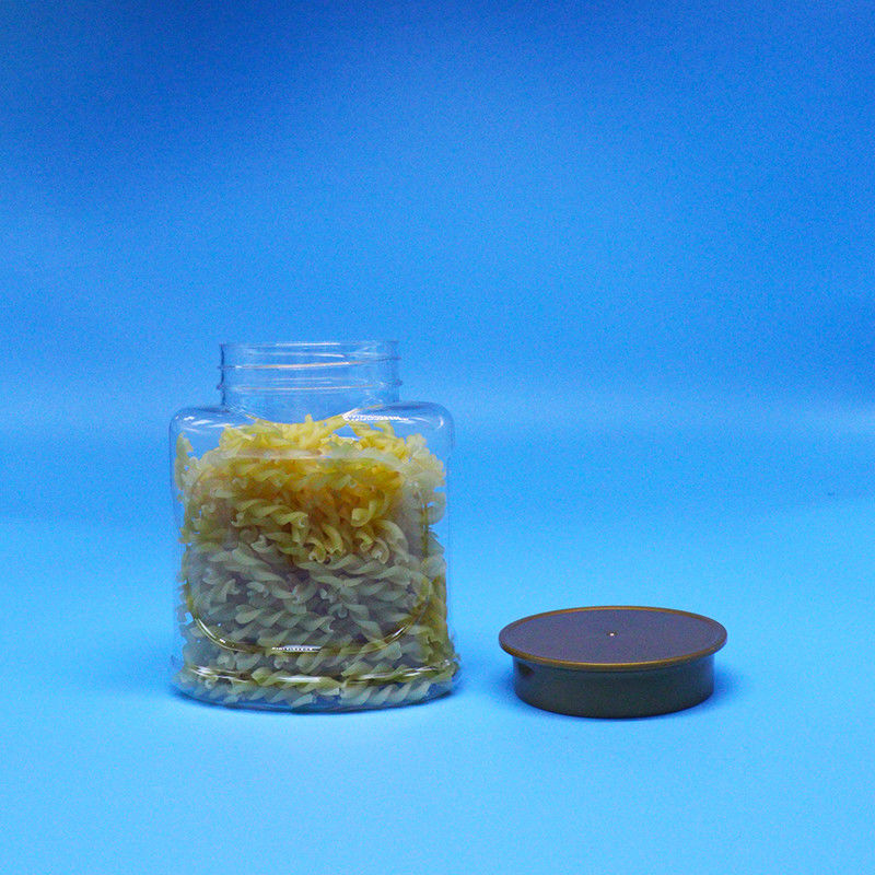 Kosong Airtight Jelas PET Food Grade Plastik Jar Screw Tutup Untuk Makanan Permen Kue Kacang