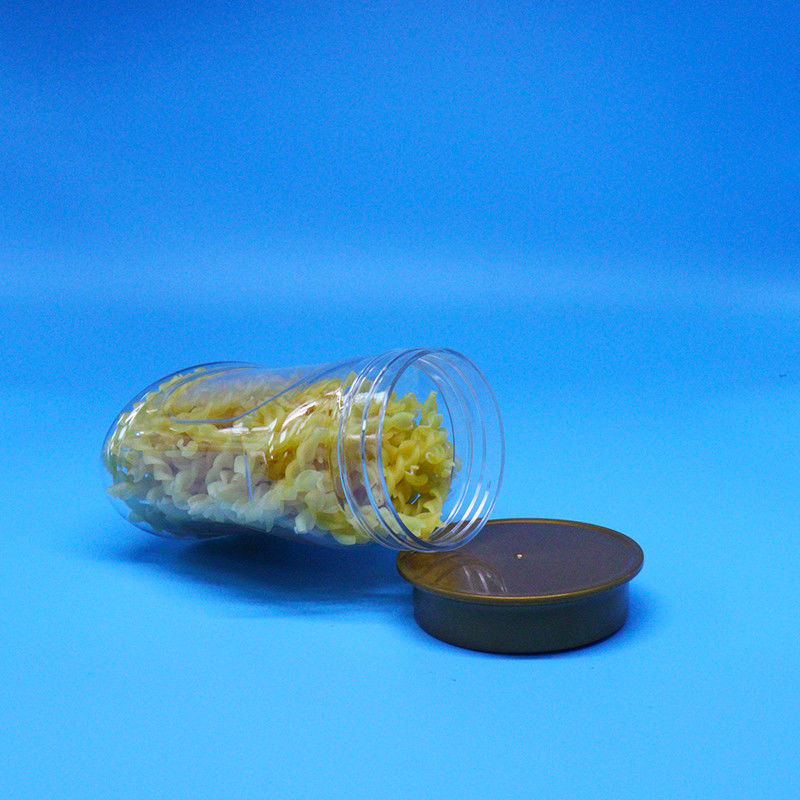Kosong Airtight Jelas PET Food Grade Plastik Jar Screw Tutup Untuk Makanan Permen Kue Kacang