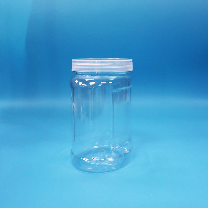 Proof Tamper Putih Cap PET Plastik Clear Jar Untuk Makanan Kacang Permen Noodles Food Grade