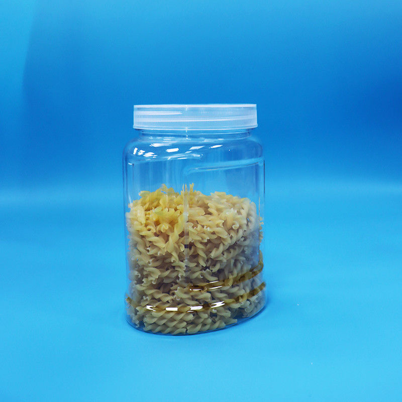 Proof Tamper Putih Cap PET Plastik Clear Jar Untuk Makanan Kacang Permen Noodles Food Grade