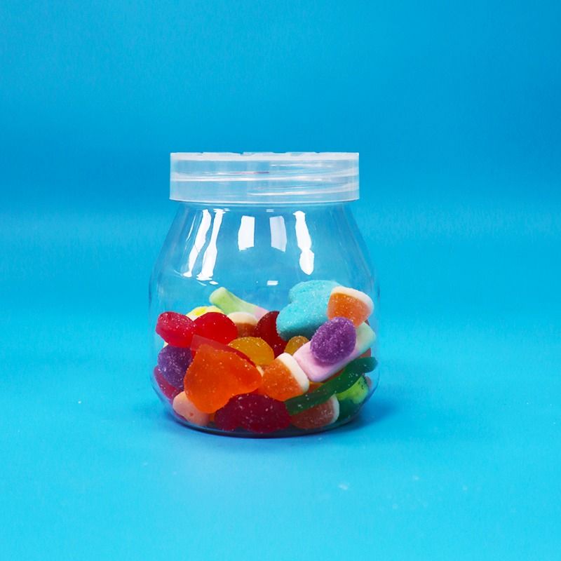 Keks Permen Kosong Kecil Transparent PET Plastik Jar Screw Cap Food Grade Bpa Bebas