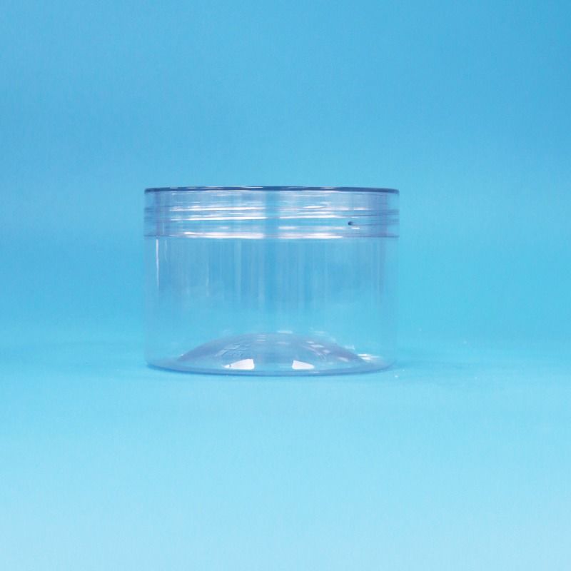 Clear Easy Open Cylinder Plastic PET Jar Screw Lid For Dried Fruit Candy Cookies
