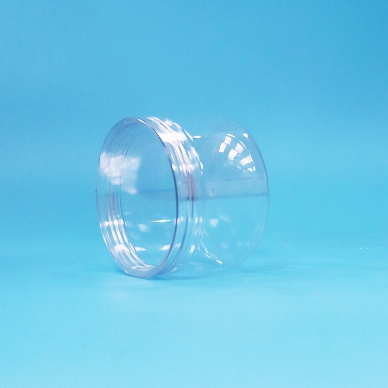 Clear Easy Open Cylinder Plastic PET Jar Screw Lid For Dried Fruit Candy Cookies