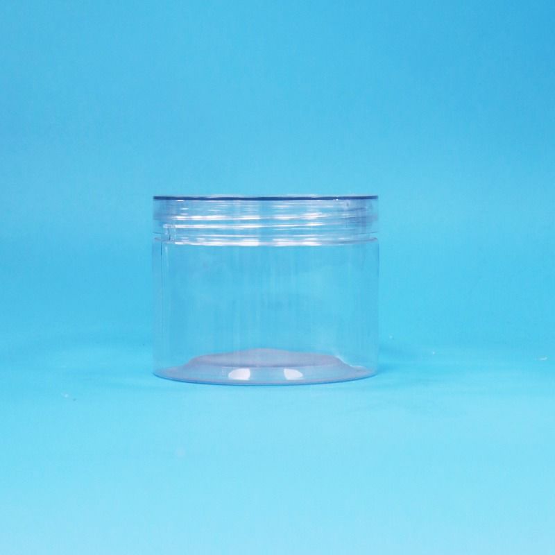 Toples Makanan Transparan PET Plastik Food Grade untuk Permen Kacang Hadiah dengan Tutup Datar Ulir