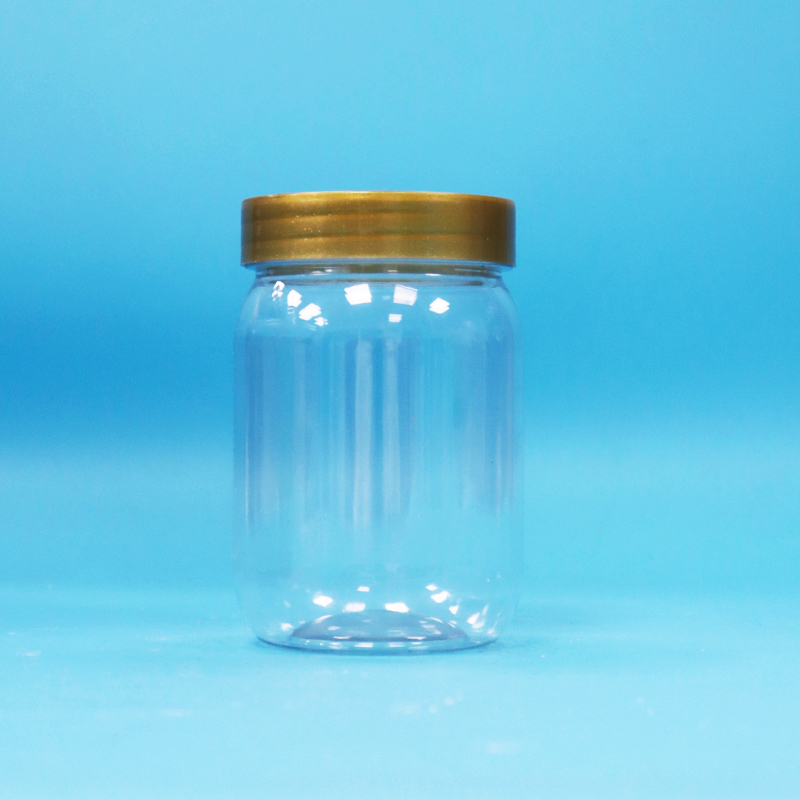 PET Food Grade Clear Round Cylinder Lollipop Honey Biscuit Plastik Jar Screw Brown Lid