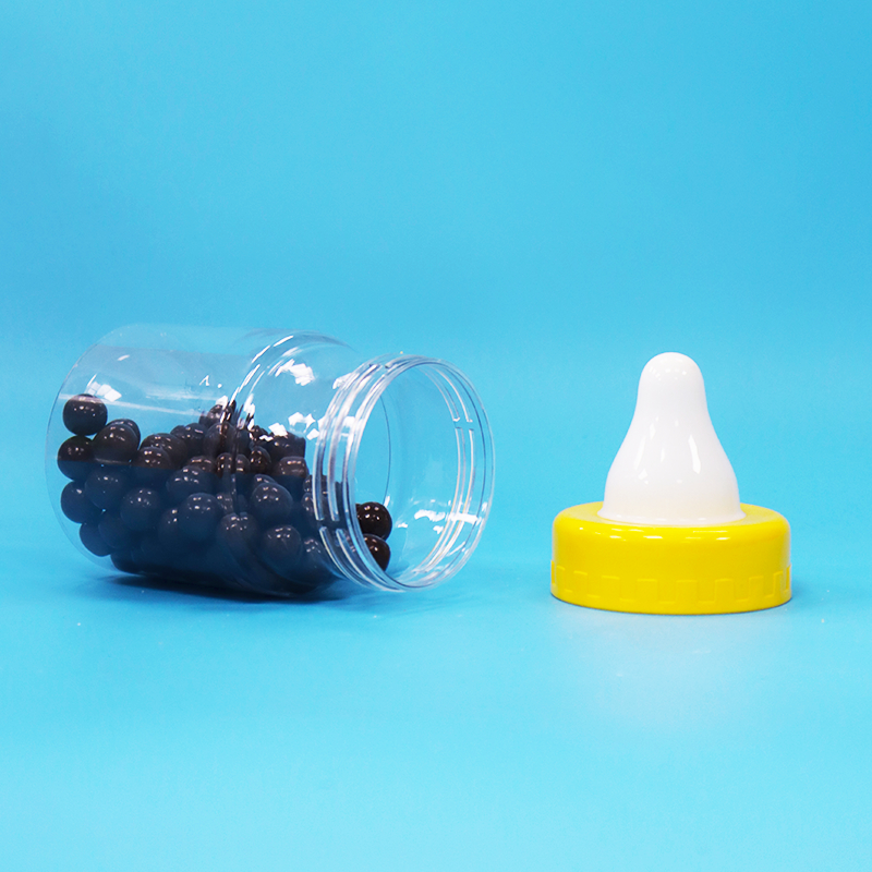 Topi Sekrup Bebas Bpa Stoples Plastik PET Transparan untuk Makanan Permen Kue Kacang