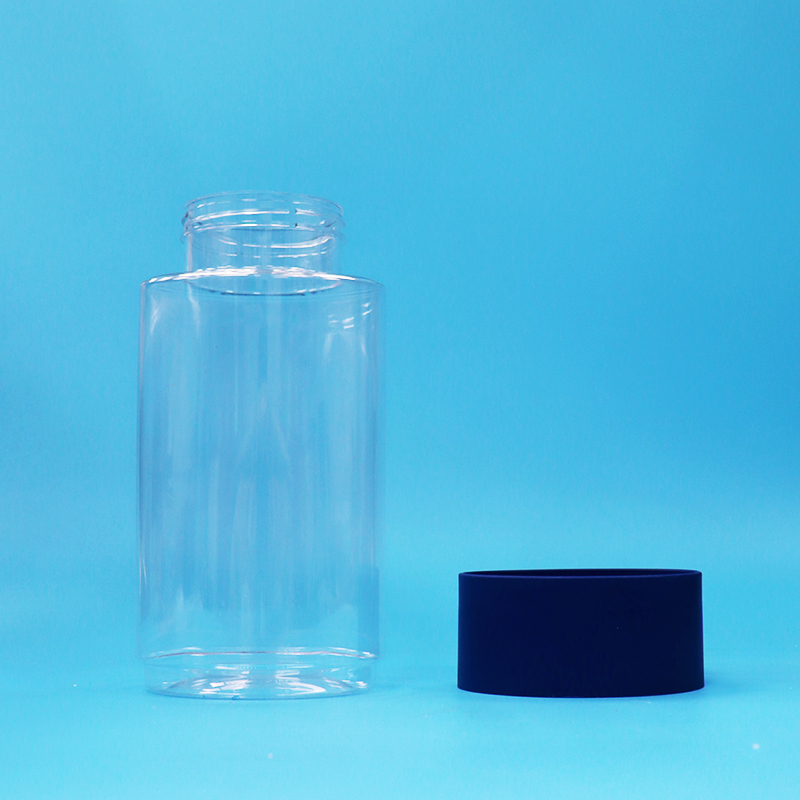 Oval berbentuk transparan plastik PET Cookie Kacang kacang Candy Jar Tamper Proof Cap Bpa Bebas