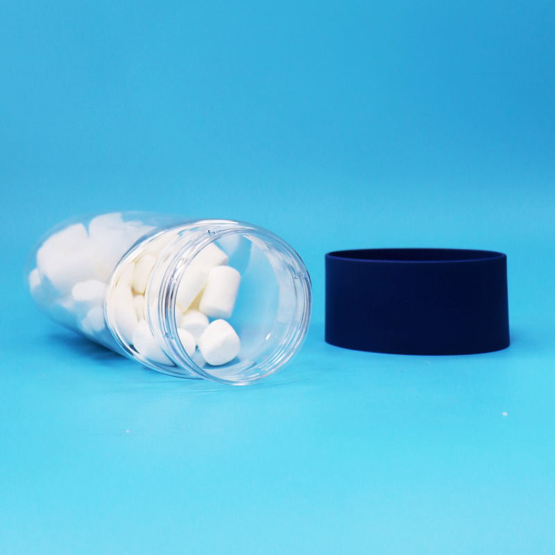 Toples Permen Plastik PET Bening Berbentuk Oval Food Grade dengan Tutup Anti Rusak