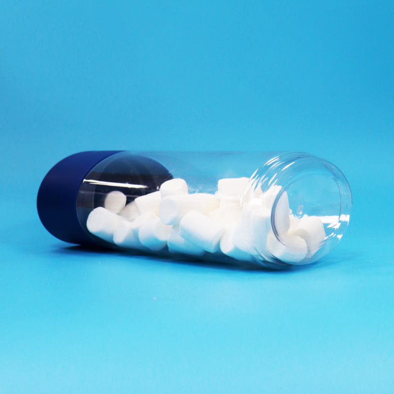 Toples Permen Plastik PET Bening Berbentuk Oval Food Grade dengan Tutup Anti Rusak