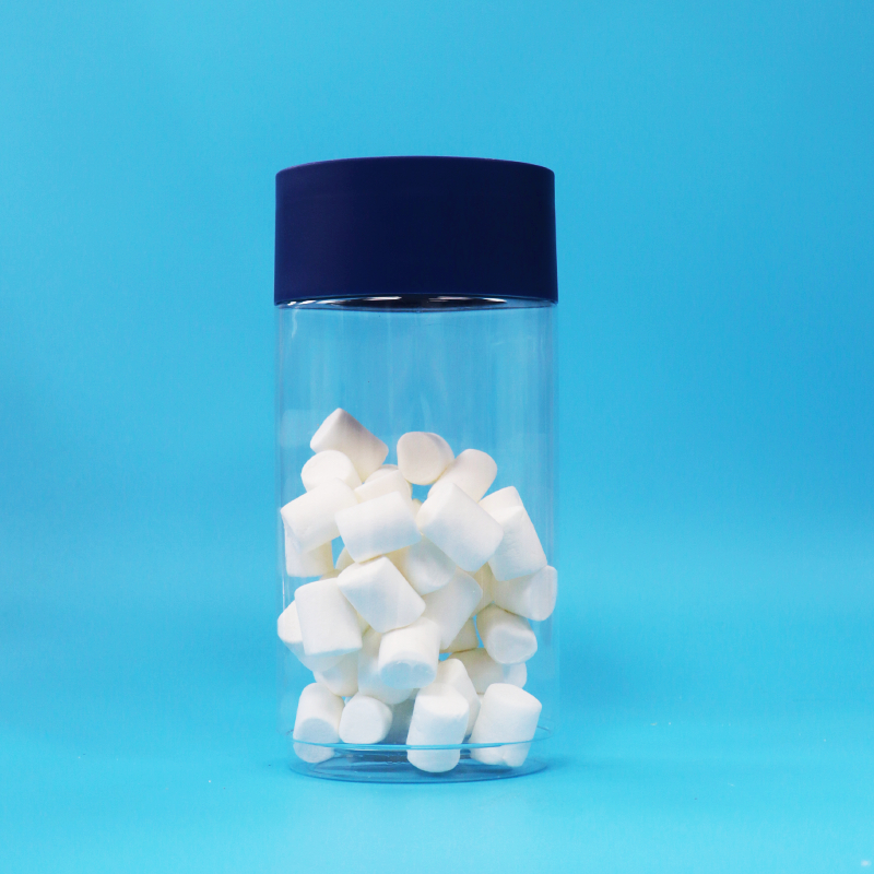 Toples Permen Plastik PET Bening Berbentuk Oval Food Grade dengan Tutup Anti Rusak