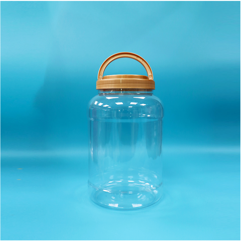 BPA Free Handle Cap Transparan Bulat Besar Mulut PET Plastik Susu Bubuk Sapi Botol