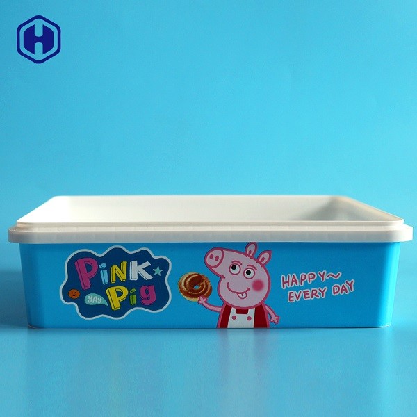 Kosong IML Kotak Label Kustom Dinding Tipis Wadah Biskuit Plastik