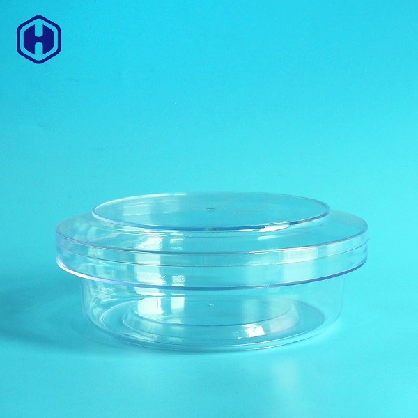 Transparan Anti Bocor Plastik Jar Lebar Mulut Canister Plastik Bulat
