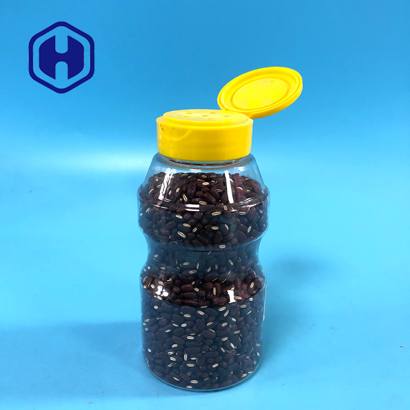 Custom Airtight Round 300ml 10oz Plastic Spice Jar Transparan