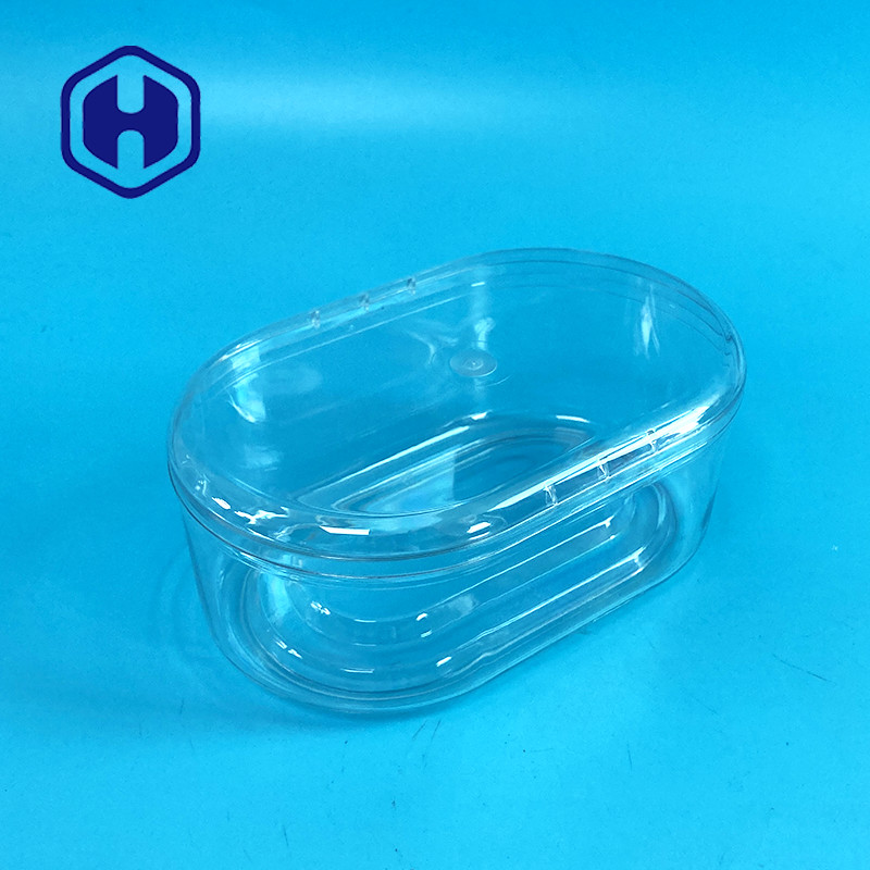 Kotak Kemasan PET Plastik Oval Untuk Permen Kue Ulang Tahun Pernikahan 440ml