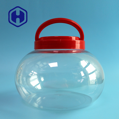 3740ml 126oz Toples Plastik PET Acar Bulat Besar Dengan Tutup Dan Pegangan Kemasan Hadiah