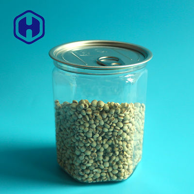 Hexagonal 520ml Bpa Free Easy Open PET Empty Plastic Can Untuk Kemasan Makanan Massal