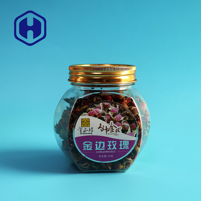 Bunga Kering Beraroma Khusus Toples Plastik PET 12OZ Dengan Penutup Aluminium