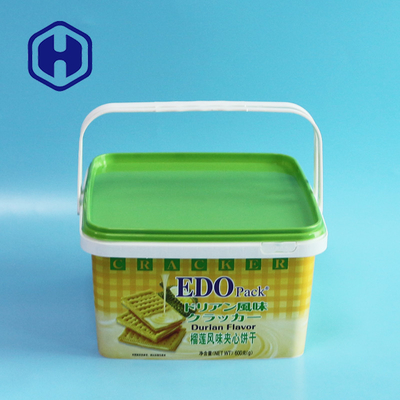 Perhiasan Mewah IML Kontainer Plastik Natal Keju Biskuit Kemasan Keker Box