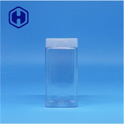 Transparan Square Peanut Butter Blueberry Jam Cacao Paste PET Jar Screw Top Lid