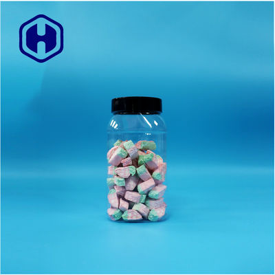 Bentuk segitiga Plastik bening Makanan kering Marshmallow Candy Jar Screw Top Lid