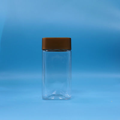 Kelas Makanan Kue Transparan Permen makanan bayi Square PET Plastik Storage Jar