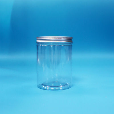 Permen Keks Makanan bayi transparan PET plastik tertutup Botol bulat Tutup aluminium