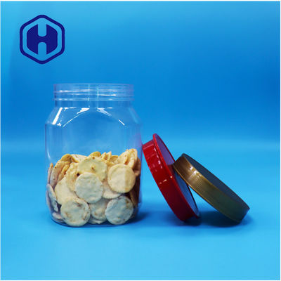 Jelas Hexagon Unik Bentuk Kacang Plastik Permen Makanan Dried Jar Screw Top Lid