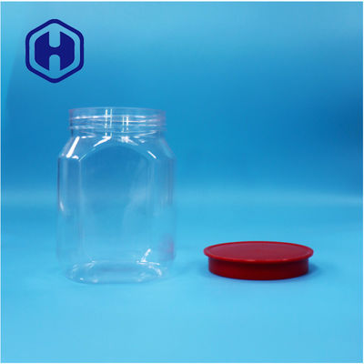 Transparan Hexagon Bentuk Unik Plastik Biskuit Pedas Permen Jar Makanan Bayi