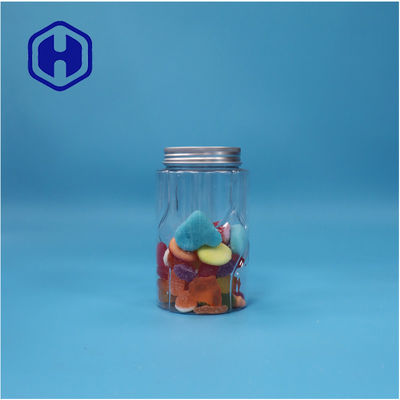 Transparan Putaran Plastik PET Mint Permen Gula Food Grade Jar Aluminium Top Lid